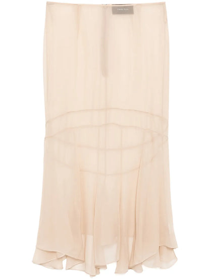 Multi-Seam Midi Skirt