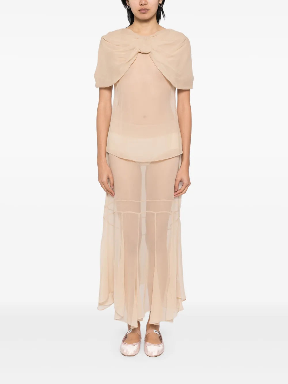 Multi-Seam Midi Skirt