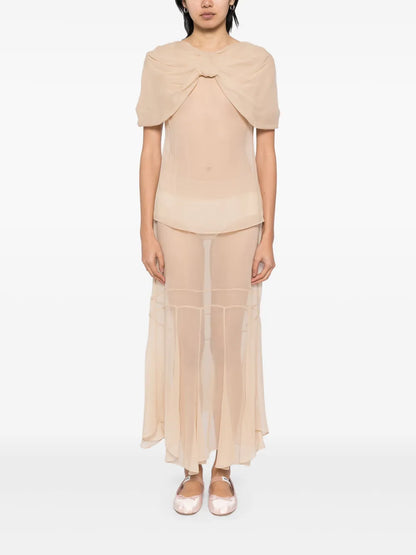 Multi-Seam Midi Skirt