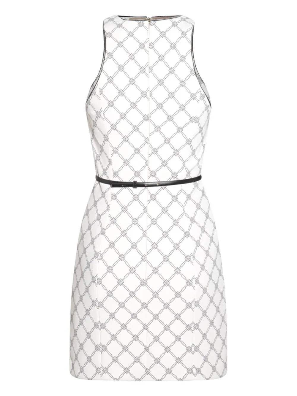 Diamond-Print Crepe Mini Dress