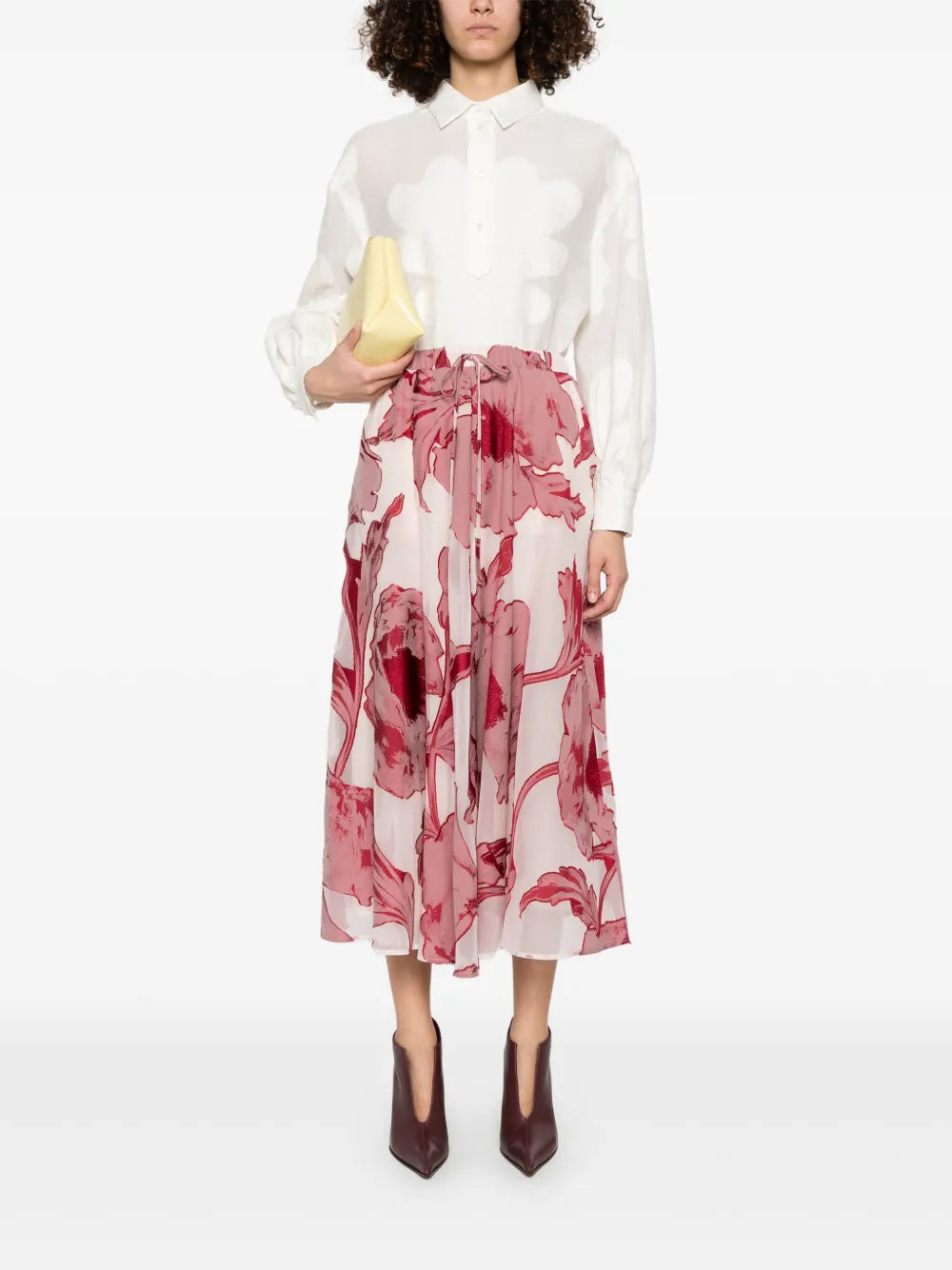 Drawstring Midi Skirt
