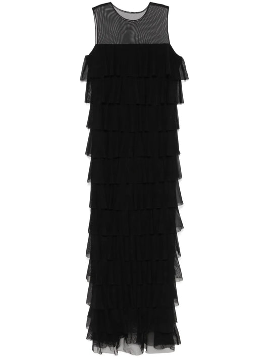 Sleeveless Tiered-Ruffle Maxi Dress