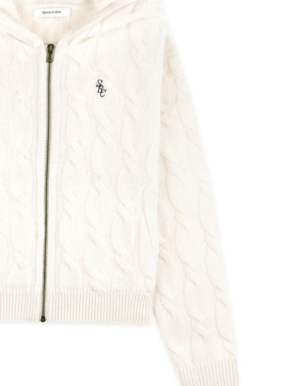 Embroidered-Logo Cardigan