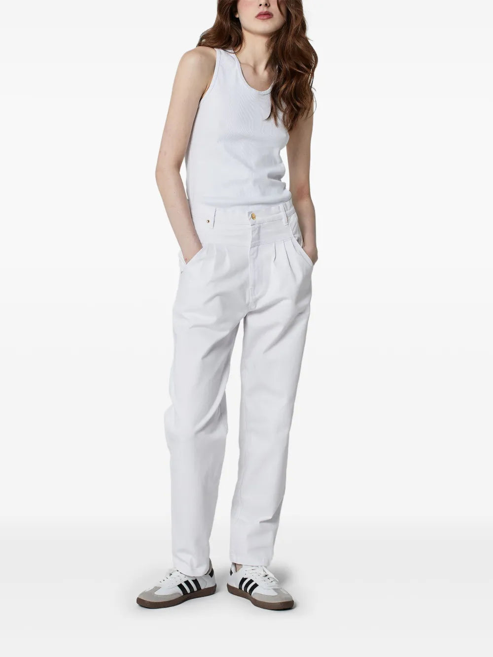 Pleat-Detailing Tapered Trousers