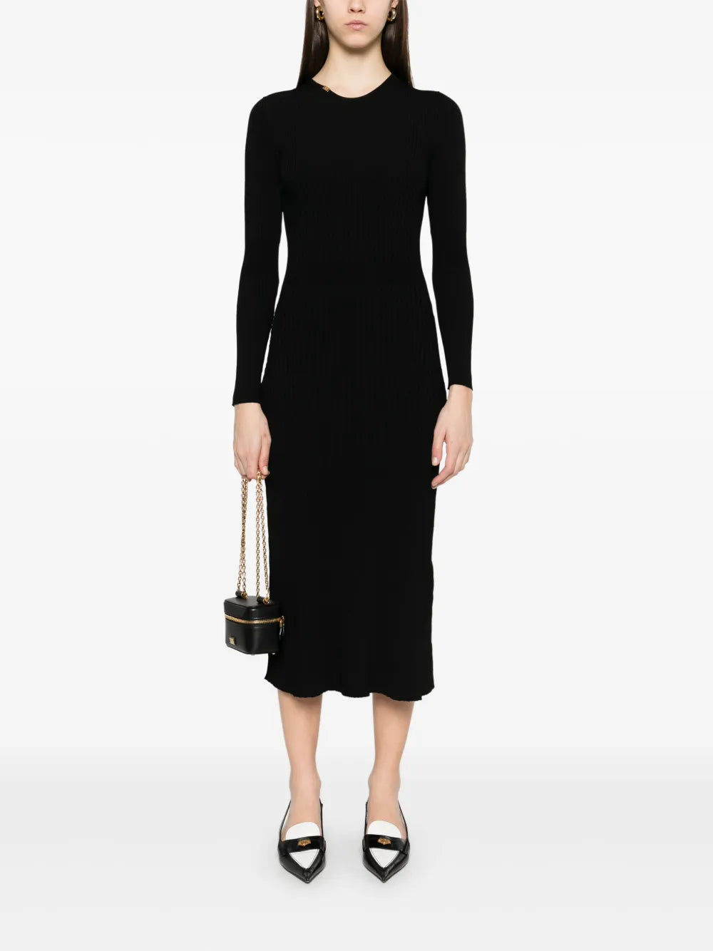 Ribbed-Knit Midi Dress