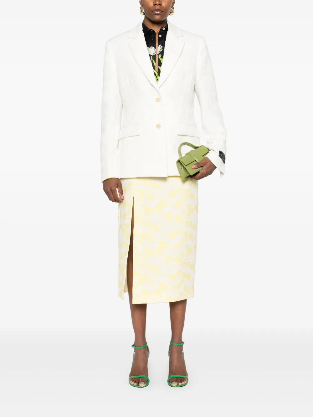 Floral-Jacquard Blazer