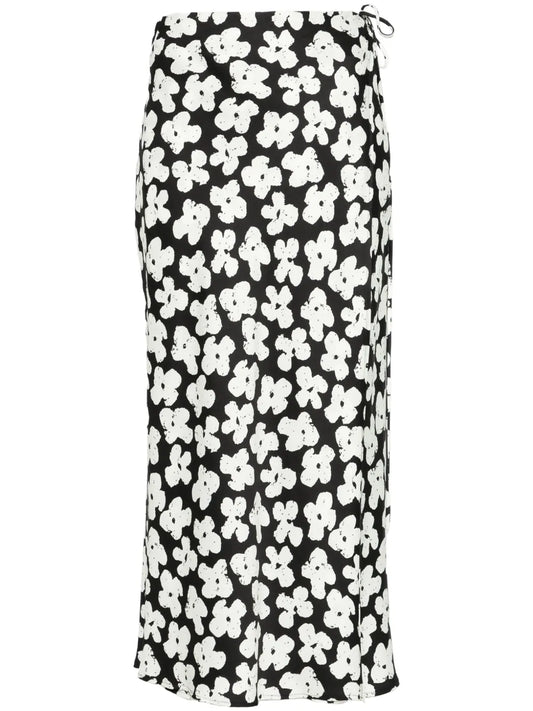 Floral-Print Midi Skirt