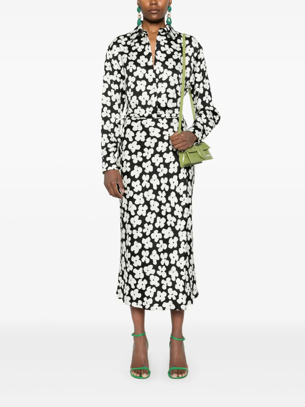 Floral-Print Midi Skirt