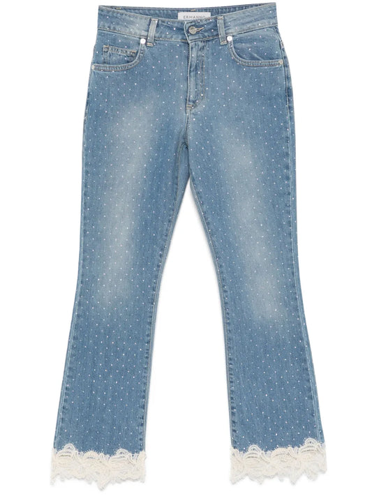 Rhinestone-Embellished Jeans