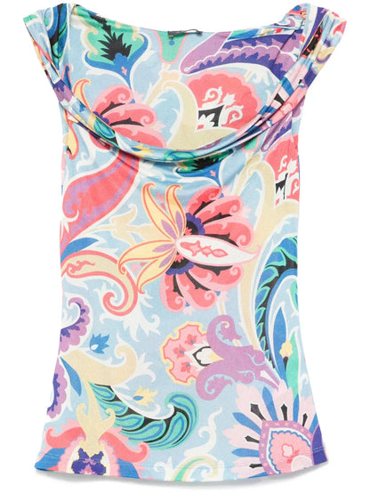 Paisley-Print Tank Top