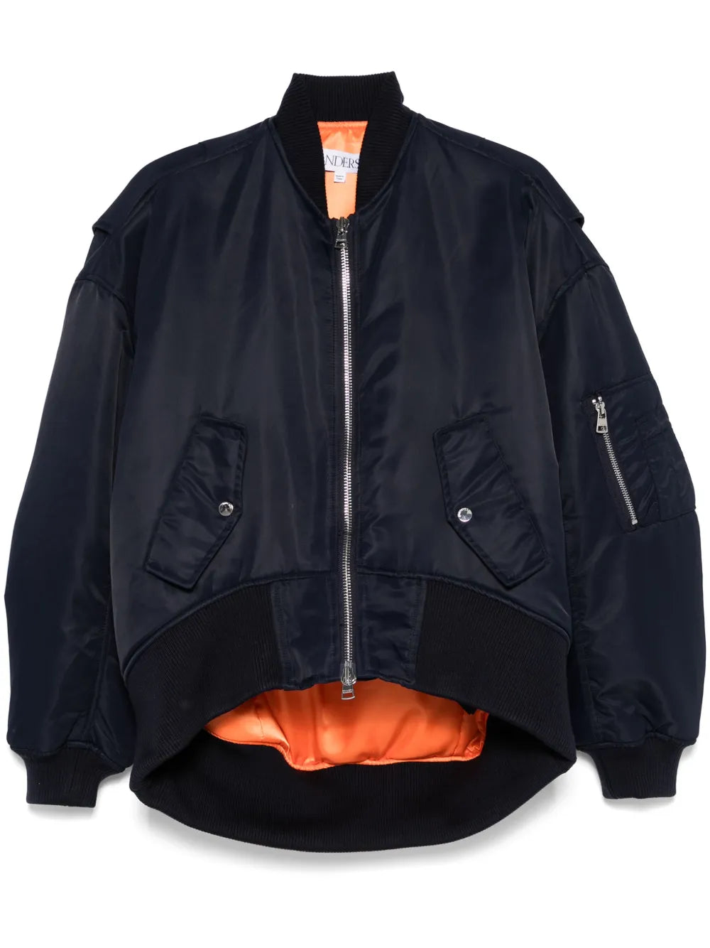 Curved-Hem Bomber Jacket