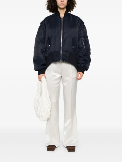 Curved-Hem Bomber Jacket
