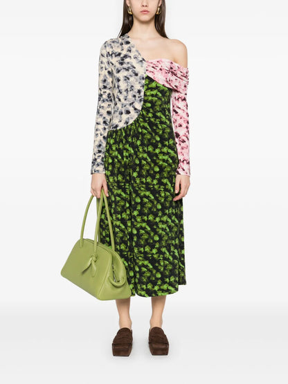 One-Shoulder Long-Sleeves Midi Dress