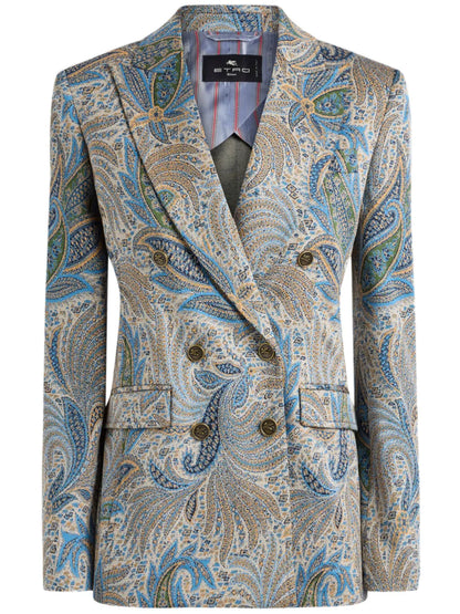 Paisley-Jacquard Blazer