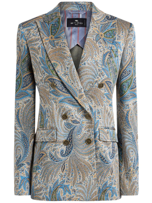 Paisley-Jacquard Blazer