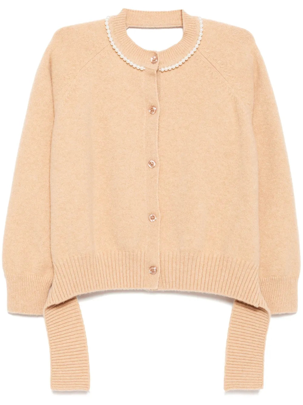 Beaded Open-Back Cardigan