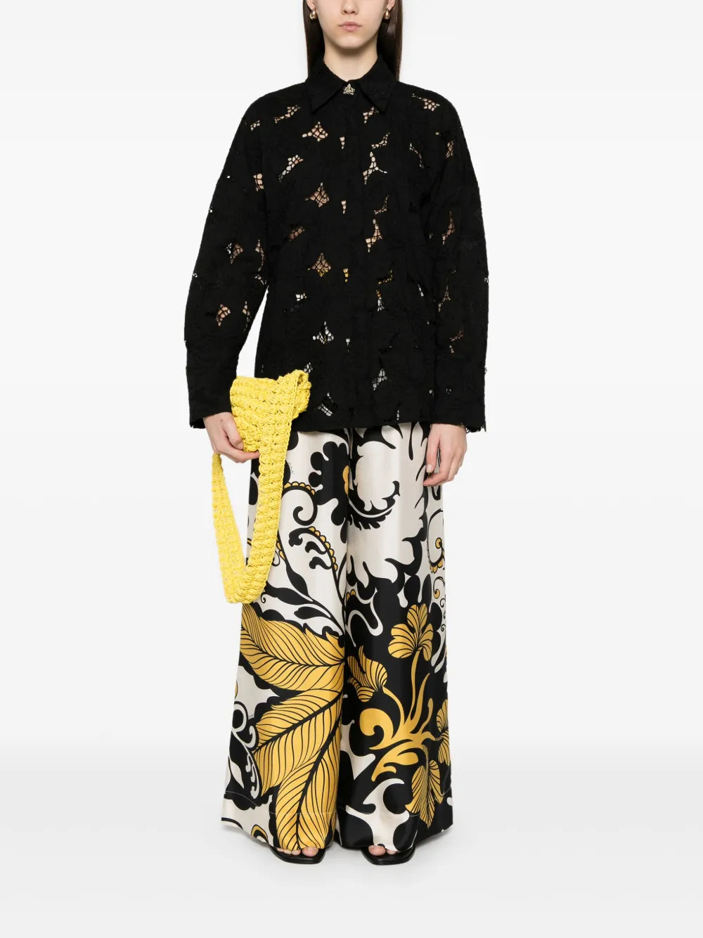 Floral-Embroidered Shirt