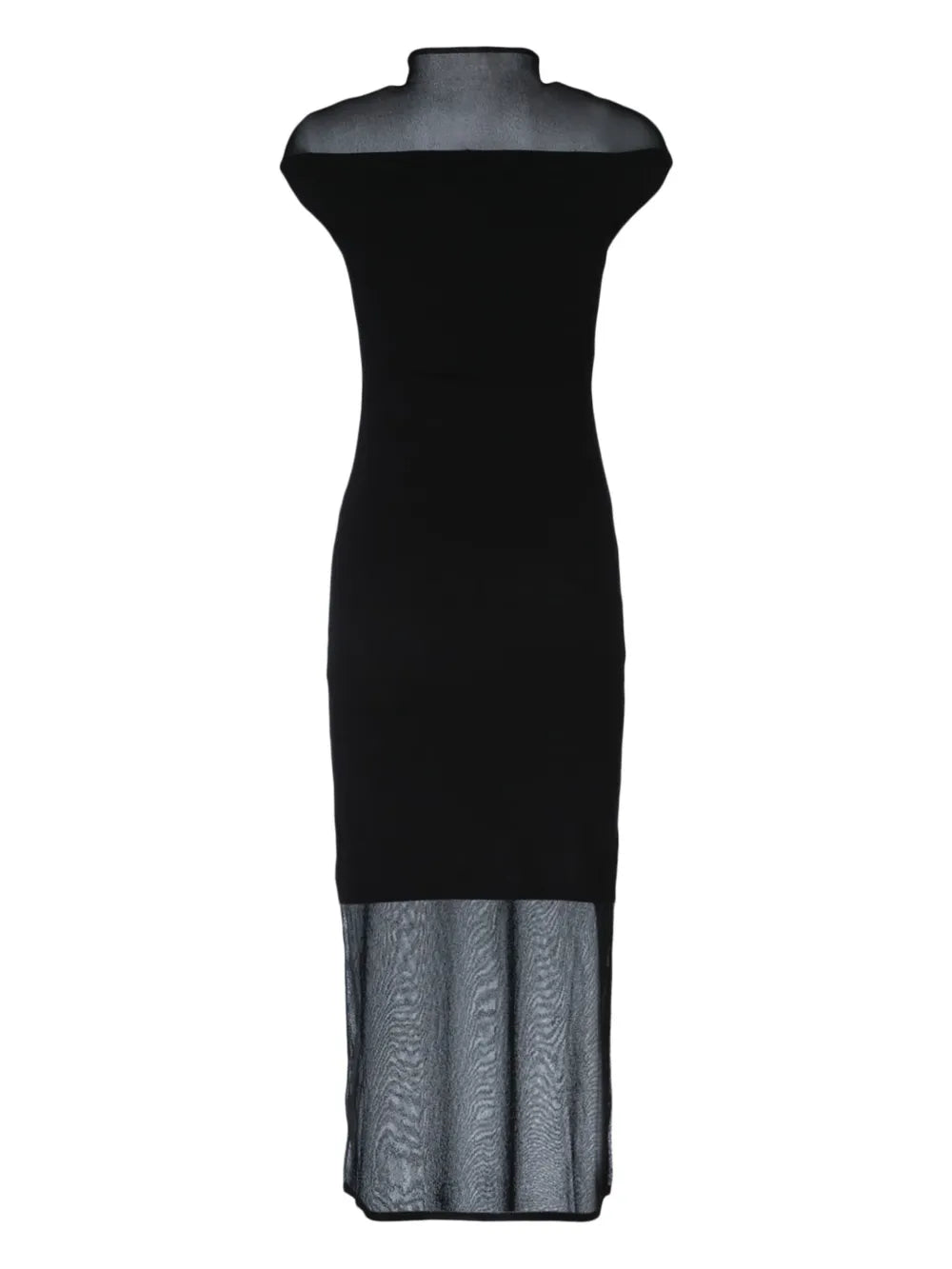 Sheer-Panels Midi Dress