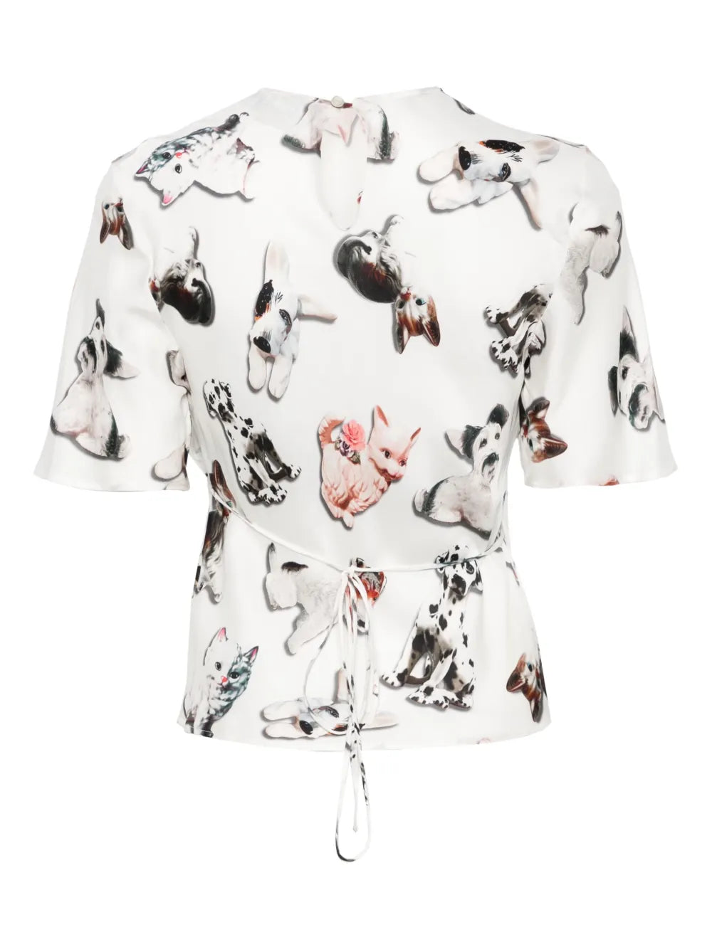 Dog-Print Blouse