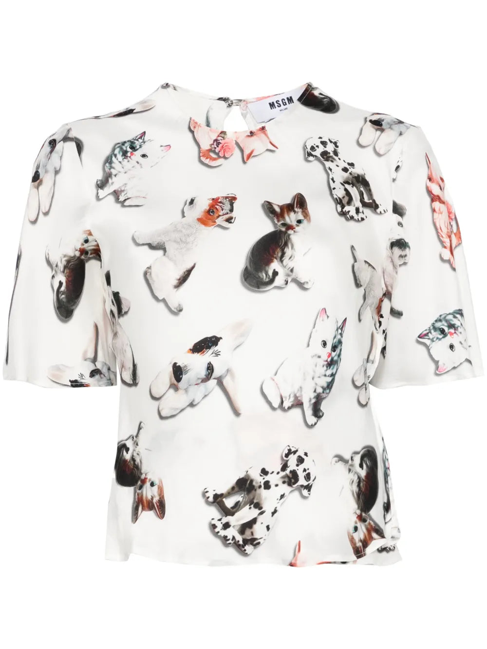 Dog-Print Blouse
