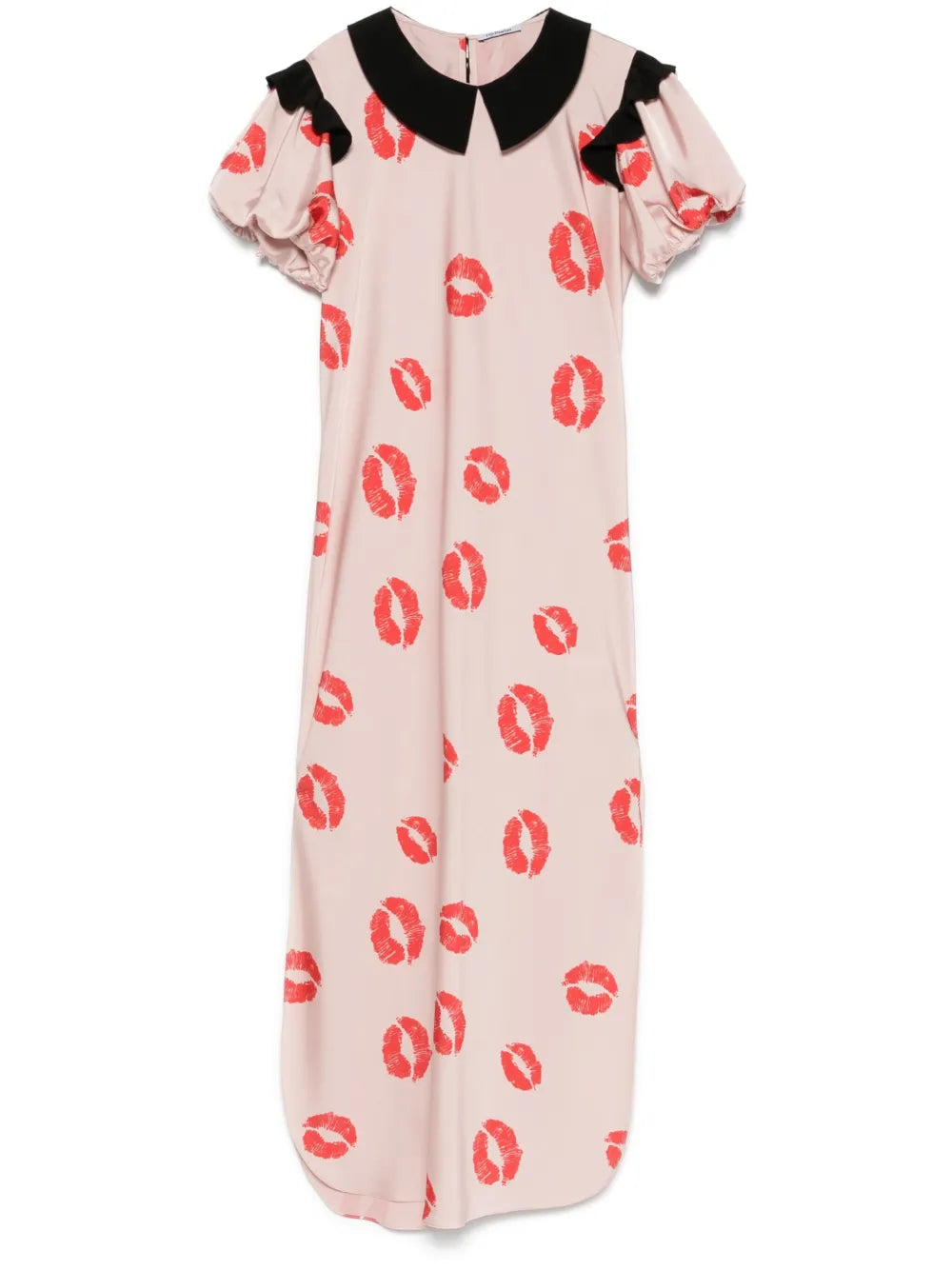 Kiss-Print Midi Dress