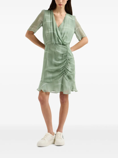 Ruched V-Neck Dress