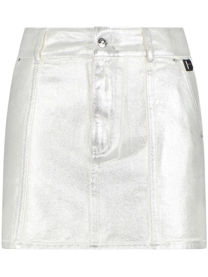 Metallic-Finish Mini Skirt