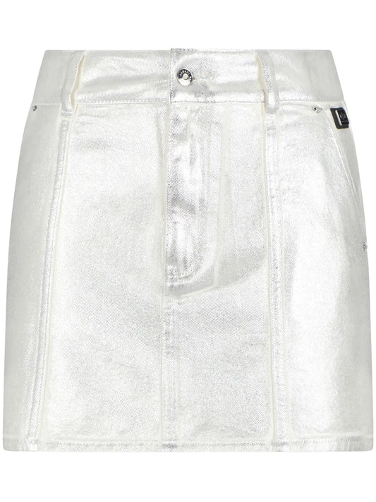 Metallic-Finish Mini Skirt