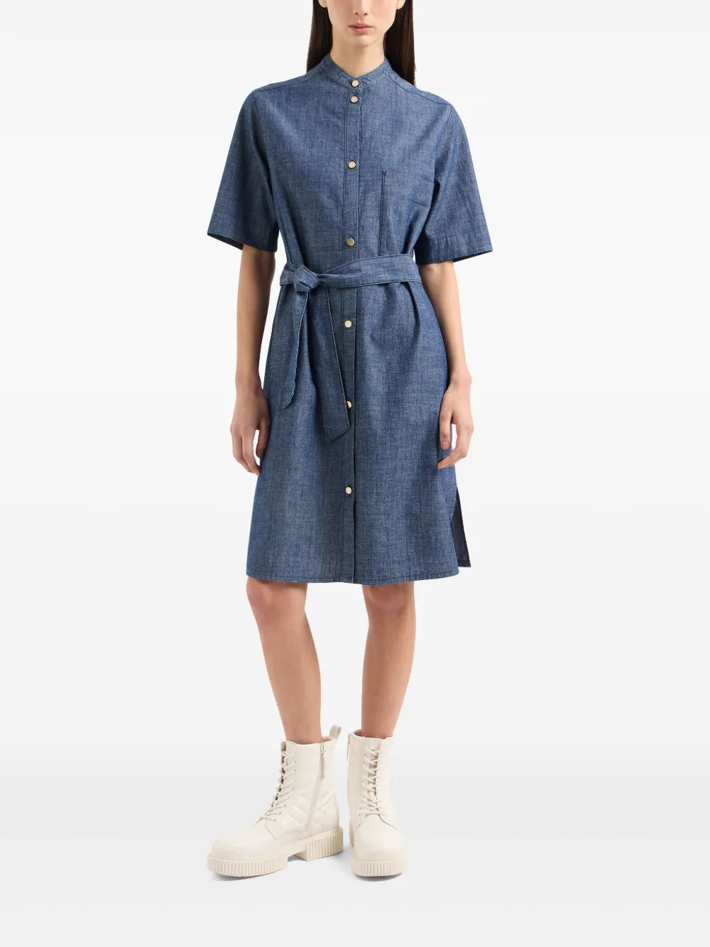 Tied-Waist Cotton Dress