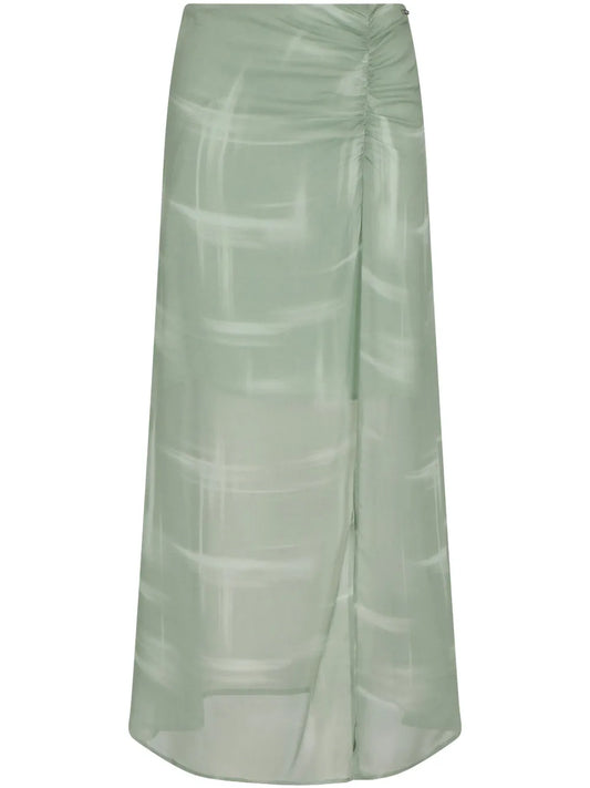Graphic-Print Midi Skirt