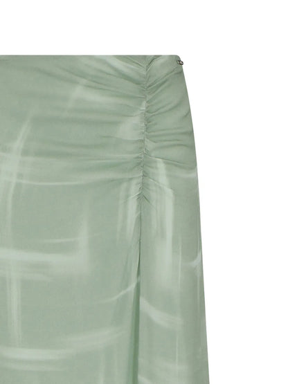 Graphic-Print Midi Skirt