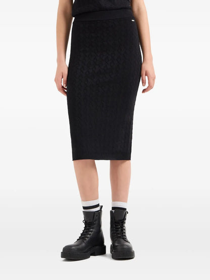 Logo-Jacquard Midi Skirt