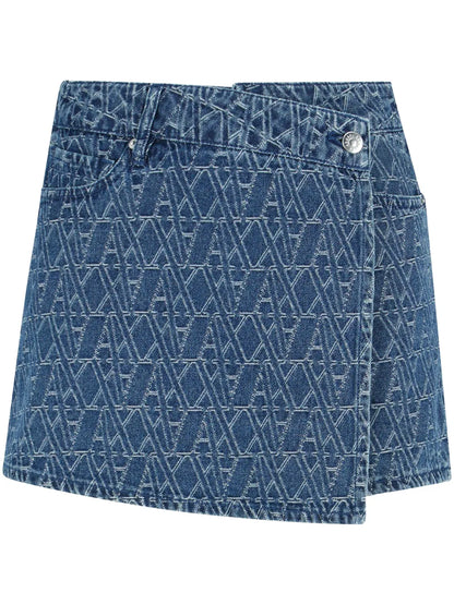 Logo-Monogram Denim Skorts