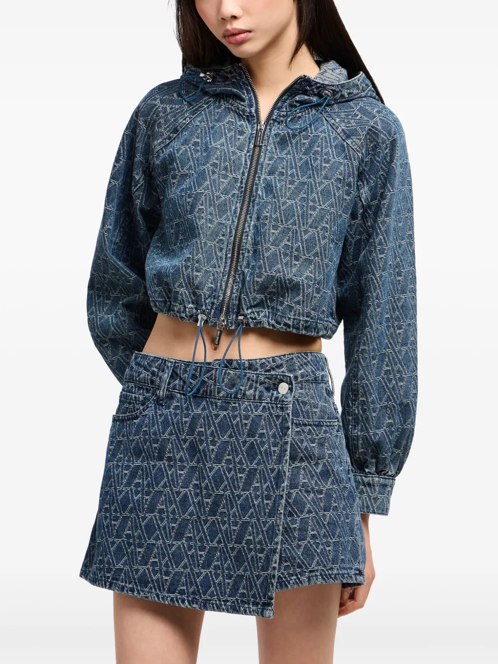 Logo-Monogram Denim Skorts