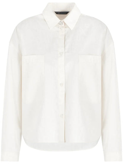 Logo-Jacquard Cropped Shirt