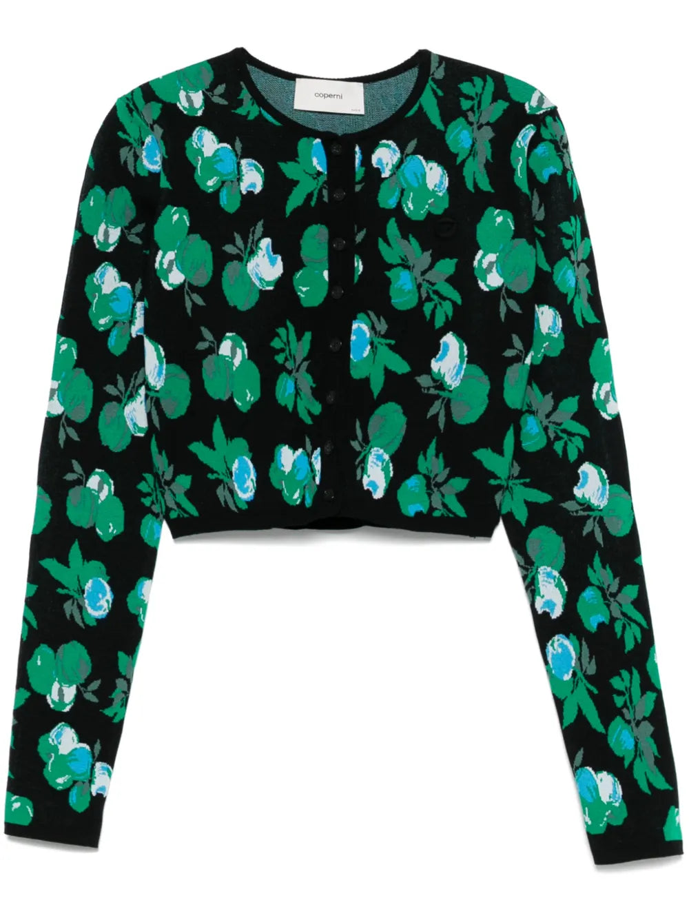 Floral-Jacquard Cardigan
