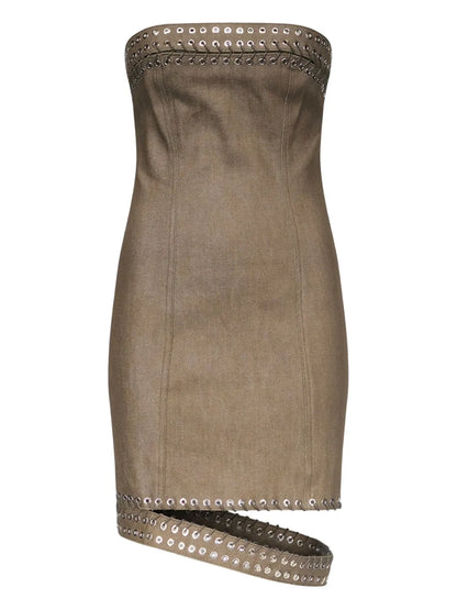 Eyelet-Detailing Mini Dress