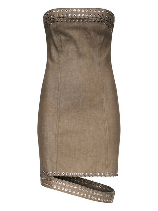 Eyelet-Detailing Mini Dress