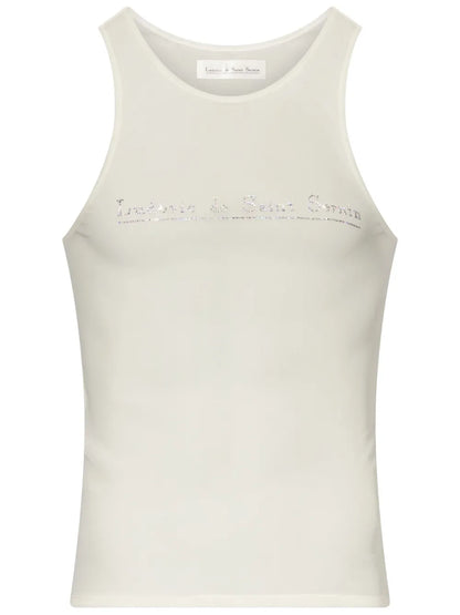 Crystal-Embellished Logo Top