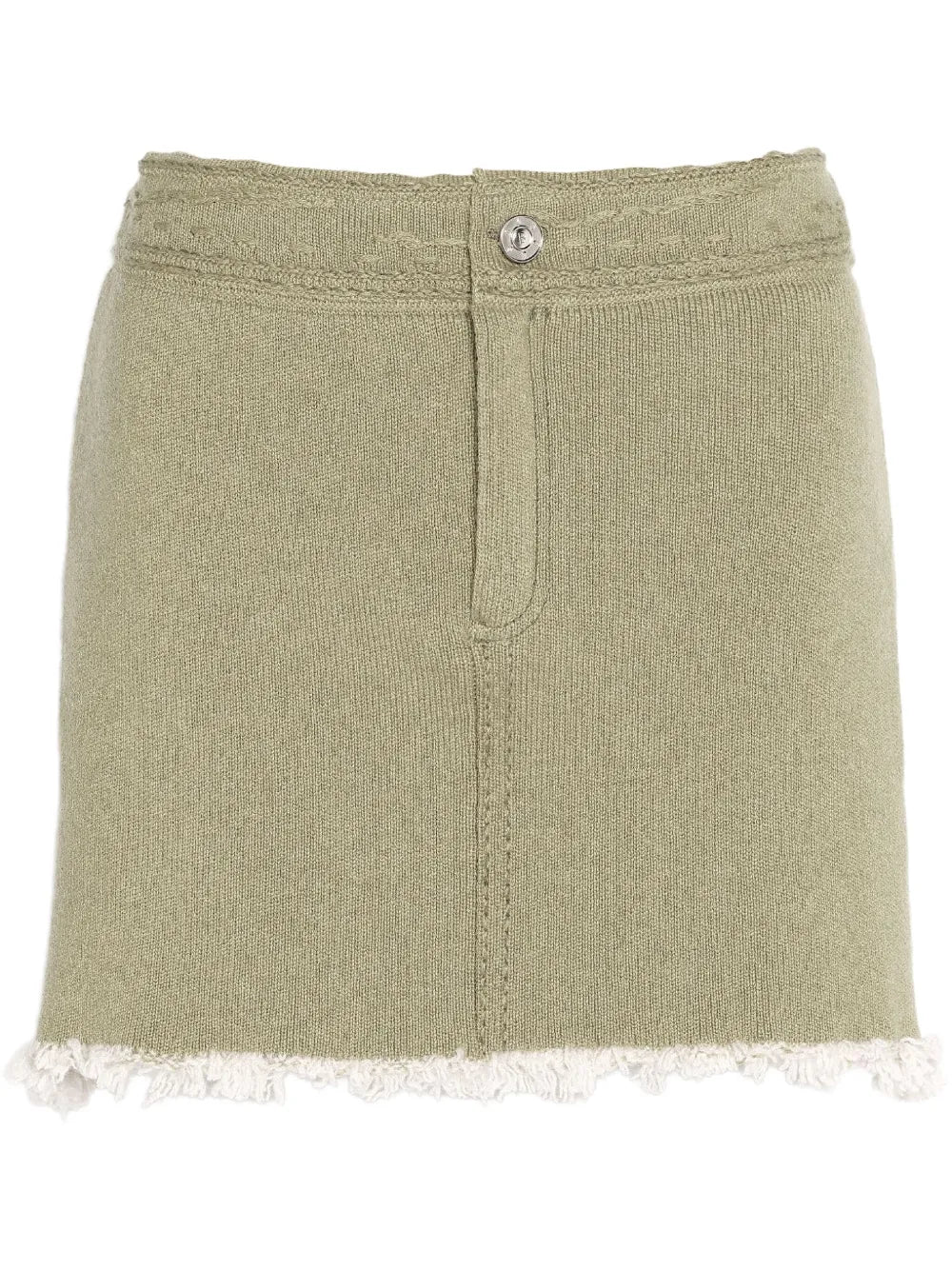 Frayed-Hem Mini Skirt