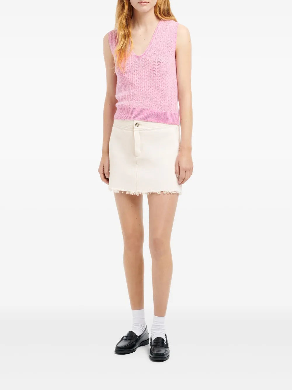 Frayed-Hem Skirt