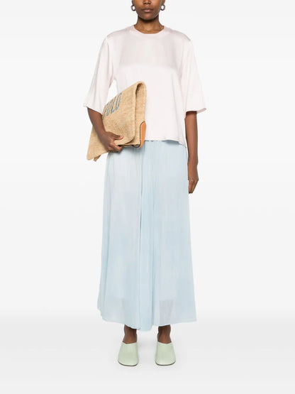 Ruched-Detail Midi Skirt
