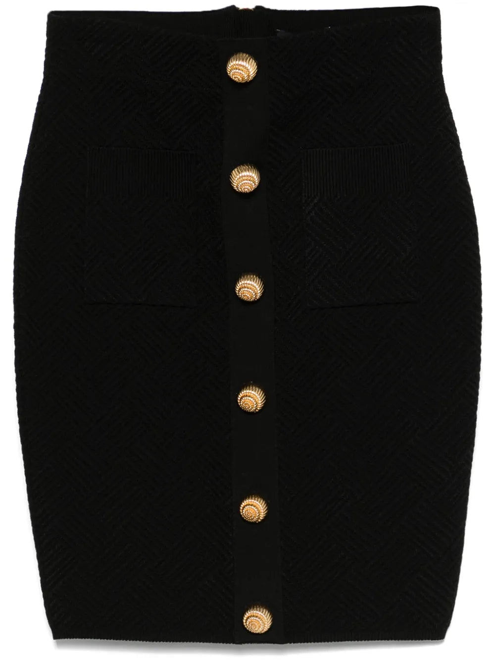 Button-Embellished Mini Skirt