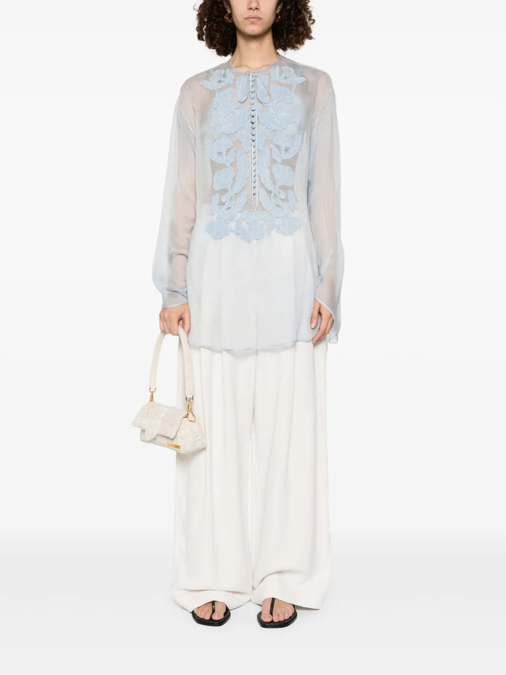 Floral-Appliqué Tunic
