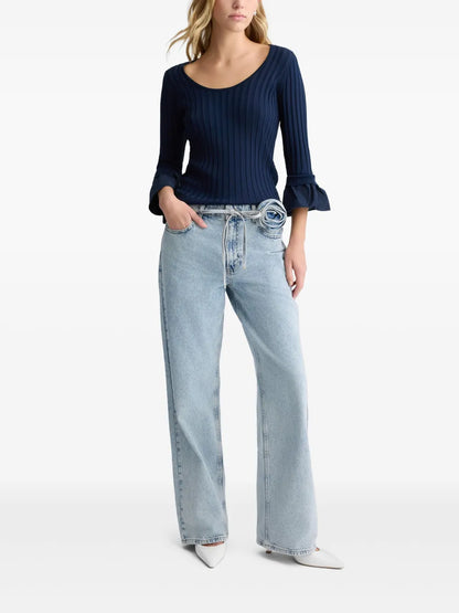 Flounce-Sleeved Jumper