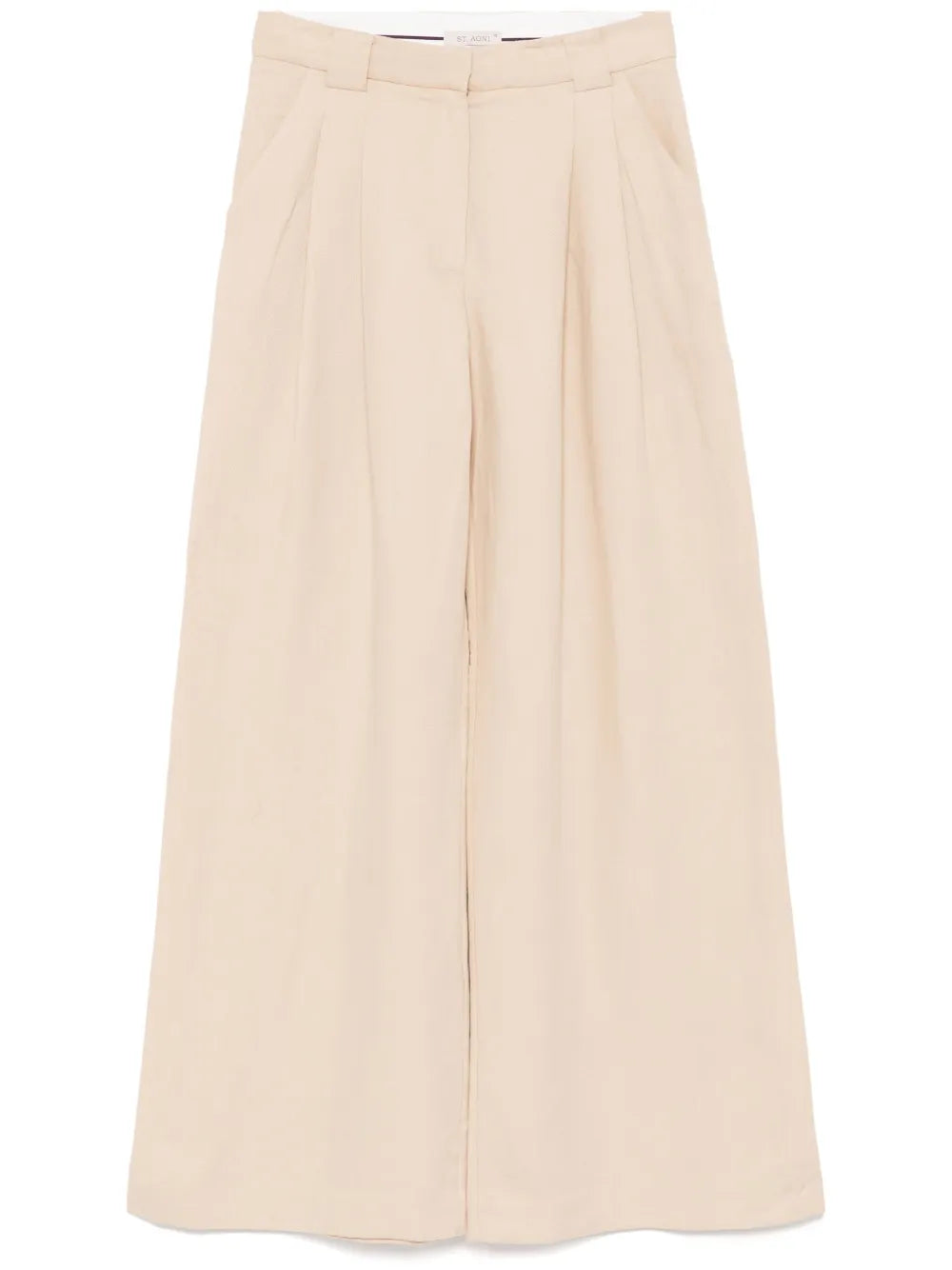 Wide-Leg Pleat Pants