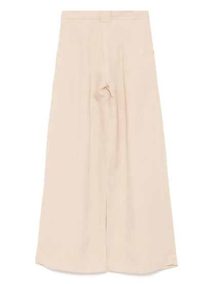 Wide-Leg Pleat Pants