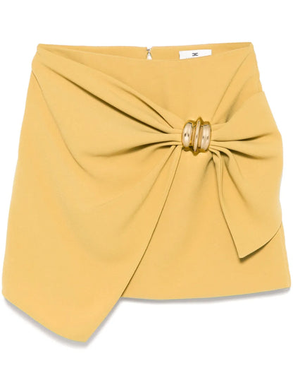 Macro-Bow Crepe Mini Skirt