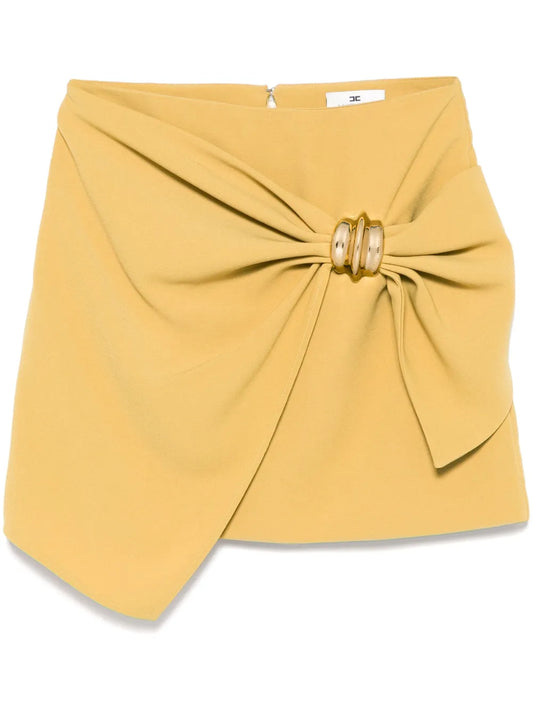 Macro-Bow Crepe Mini Skirt