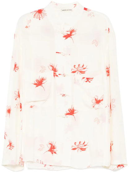 Floral-Print Blouse